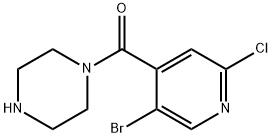 (5-bromo-2-chloropyridin-4-yl)(piperazin-1-yl)methanone Structure