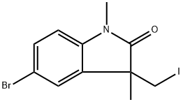 5-bromo-3-(iodomethyl)-1,3-dimethylindolin-2-one Structure