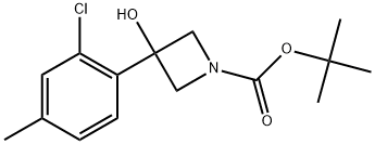 1,1-Dimethylethyl 3-(2-chloro-4-methylphenyl)-3-hydroxy-1-azetidinecarboxylate 구조식 이미지