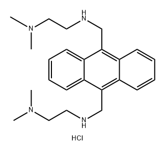 9,10-Anthracenedimethanamine, N9,N10-bis[2-(dimethylamino)ethyl]-, hydrochloride (1:4) Structure