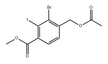 methyl 4-(acetoxymethyl)-3-bromo-2-iodobenzoate 구조식 이미지