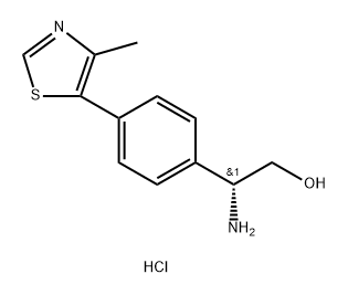 Benzeneethanol, β-amino-4-(4-methyl-5-thiazolyl)-, hydrochloride (1:1), (βR)- Structure