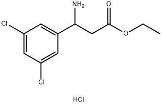 Benzenepropanoic acid, β-amino-3,5-dichloro-, ethyl ester, hydrochloride (1:1) 구조식 이미지