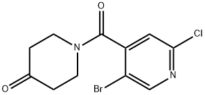 1-(5-bromo-2-chloroisonicotinoyl)piperidin-4-one Structure