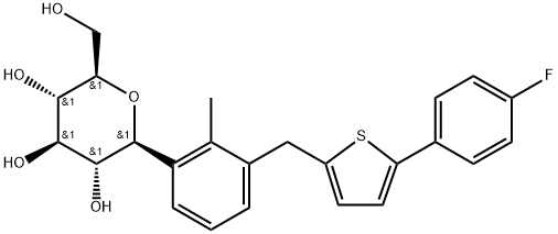 D-Glucitol, 1,5-anhydro-1-C-[3-[[5-(4-fluorophenyl)-2-thienyl]methyl]-2-methylphenyl]-, (1S)- Structure