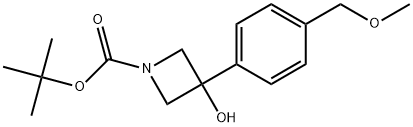 1,1-Dimethylethyl 3-hydroxy-3-[4-(methoxymethyl)phenyl]-1-azetidinecarboxylate Structure