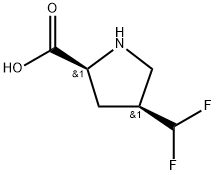 (2S,4S)-4-(Difluoromethyl)pyrrolidine-2-carboxylic acid Structure