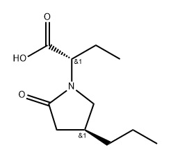 1-Pyrrolidineacetic acid, α-ethyl-2-oxo-4-propyl-, (αS,4S)- 구조식 이미지