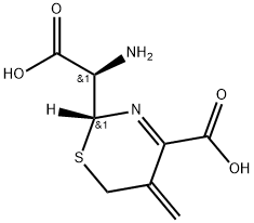 2H-1,3-Thiazine-2-acetic acid, α-amino-4-carboxy-5,6-dihydro-5-methylene-, (αR,2R)- 구조식 이미지