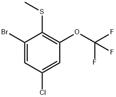 1-Bromo-5-chloro-2-(methylthio)-3-(trifluoromethoxy)benzene Structure