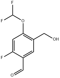 4-(difluoromethoxy)-2-fluoro-5-(hydroxymethyl)benzaldehyde Structure