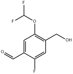 5-(difluoromethoxy)-2-fluoro-4-(hydroxymethyl)benzaldehyde Structure