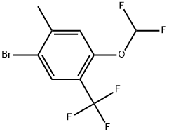 1-Bromo-4-(difluoromethoxy)-2-methyl-5-(trifluoromethyl)benzene Structure