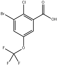 3-bromo-2-chloro-5-(trifluoromethoxy)benzoic acid Structure