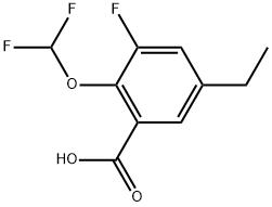 2-(Difluoromethoxy)-5-ethyl-3-fluorobenzoic acid Structure