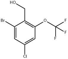 2-Bromo-4-chloro-6-(trifluoromethoxy)benzenemethanol Structure