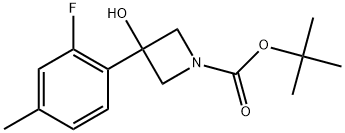 1,1-Dimethylethyl 3-(2-fluoro-4-methylphenyl)-3-hydroxy-1-azetidinecarboxylate Structure