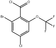 2-Bromo-4-chloro-6-(trifluoromethoxy)benzoyl chloride Structure