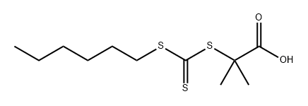 2-(((hexylthio)carbonothioyl)thio)-2-methylpropanoic acid 구조식 이미지