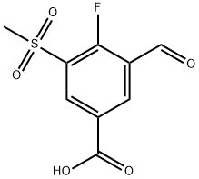 4-Fluoro-3-formyl-5-(methylsulfonyl)benzoic acid Structure