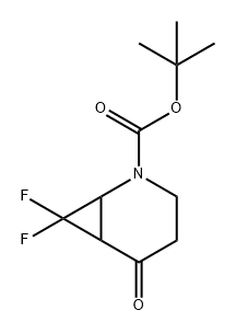 7,7-Difluoro-5-oxo-2-aza-bicyclo[4.1.0]heptane-2-carboxylic acid tert-butyl ester Structure