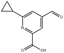 6-Cyclopropyl-4-formylpicolinic acid 구조식 이미지