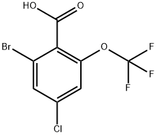 2-Bromo-4-chloro-6-(trifluoromethoxy)benzoic acid Structure