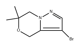 3-bromo-6,6-dimethyl-4,7-dihydropyrazolo[5,1-c][1,4]oxazine Structure