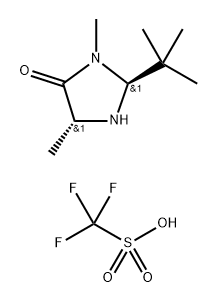 Methanesulfonic acid, 1,1,1-trifluoro-, compd. with (2S,5R)-2-(1,1-dimethylethyl)-3,5-dimethyl-4-imidazolidinone (1:1) Structure