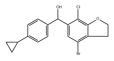 (4-bromo-7-chloro-2,3-dihydrobenzofuran-6-yl)(4-cyclopropylphenyl)methanol Structure