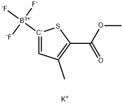 potassium trifluoro(5-(methoxycarbonyl)-4-methylthiophen-2-yl)borate Structure