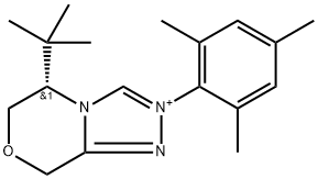 8H-1,2,4-Triazolo[3,4-c][1,4]oxazinium, 5-(1,1-dimethylethyl)-5,6-dihydro-2-(2,4,6-trimethylphenyl)-, (5S)- Structure