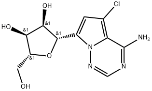 D-Ribitol, 1-C-(4-amino-5-chloropyrrolo[2,1-f][1,2,4]triazin-7-yl)-1,4-anhydro-, (1S)- Structure