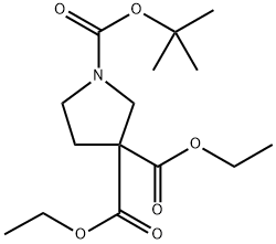 1-tert-butyl 3,3-diethyl pyrrolidine-1,3,3-tricarboxylate Structure