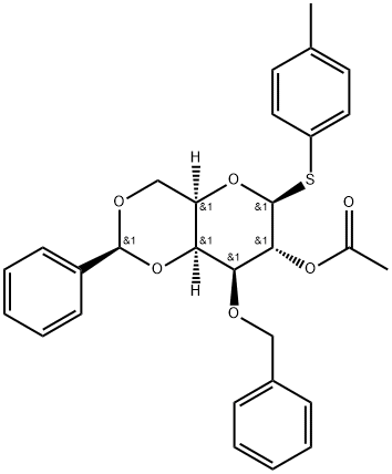 4-Methylphenyl 2-O-acetyl-3-O-benzyl-4,6-O-benzylidene-1-thio-β-D-galactopyranoside Structure