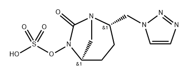 Sulfuric acid, mono[(2S,5R)-7-oxo-2-(1H-1,2,3- triazol-1-ylmethyl)-1,6-diazabicyclo[3.2.1]oct6-yl] ester Structure