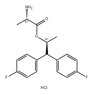 L-Alanine, (1S)-2,2-bis(4-fluorophenyl)-1-methylethyl ester, hydrochloride (1:1) Structure