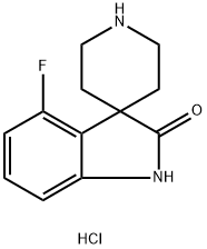 Spiro[3H-indole-3,4'-piperidin]-2(1H)-one, 4-fluoro-, hydrochloride (1:1) Structure