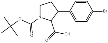 3-(4-bromophenyl)-1-[(tert-butoxy)carbonyl]pyrrolidine-2-carboxylic acid Structure