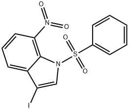 3-iodo-7-nitro-1-(phenylsulfonyl)-1H-indole Structure