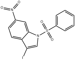 3-iodo-6-nitro-1-(phenylsulfonyl)-1H-indole Structure