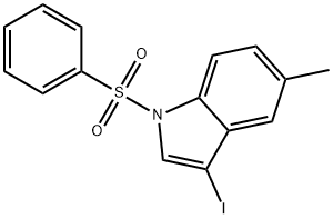 1-(benzenesulfonyl)-3-iodo-5-methyl-1H-indole Structure