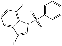 1-(benzenesulfonyl)-3-iodo-7-methyl-1H-indole Structure