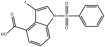 1-(benzenesulfonyl)-3-iodo-1H-indole-4-carboxylic acid Structure