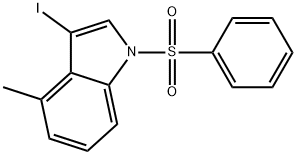 1-(benzenesulfonyl)-3-iodo-4-methyl-1H-indole 구조식 이미지