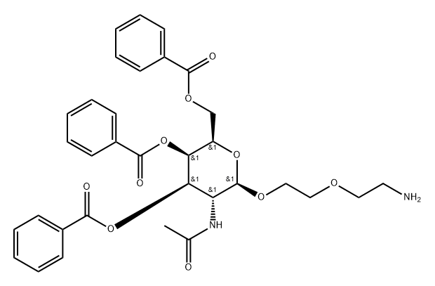 β-D-Galactopyranoside, 2-(2-aminoethoxy)ethyl 2-(acetylamino)-2-deoxy-, 3,4,6-tribenzoate 구조식 이미지