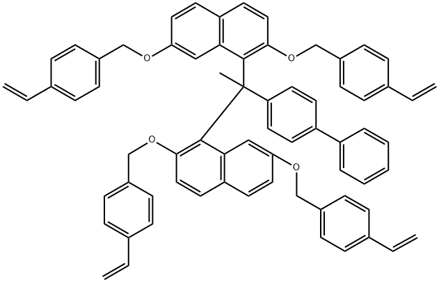 1,1′-(1-[1,1′-biphenyl]-4-ylethylidene)bis[2,7-bis[(4-ethenylphenyl)methoxy]?naphthalene Structure