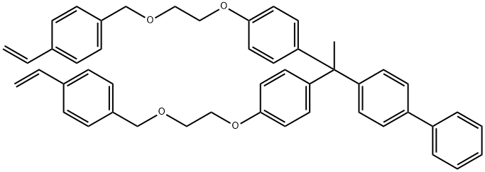 4-[1,1-bis[4-[2-[(4-ethenylphenyl)methoxy]ethoxy]phenyl]ethyl]-1,1′-biphenyl 구조식 이미지