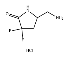 5-(aminomethyl)-3,3-difluoropyrrolidin-2-one hydrochloride Structure