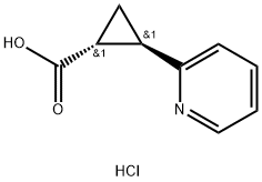 rac-(1R,2R)-2-(Pyridin-2-yl)cyclopropane-1-carboxylic acid hydrochloride Structure